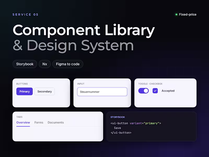 Cover image for Angular Component Library & Design System (Storybook)
