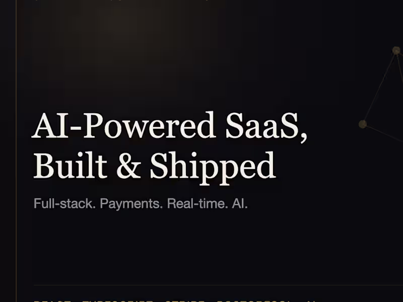 Cover image for Build & ship your AI-powered SaaS: full-stack, end to end