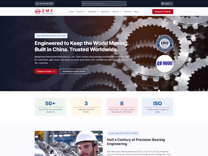 Cover image for Industrial-style B2B website project successfully