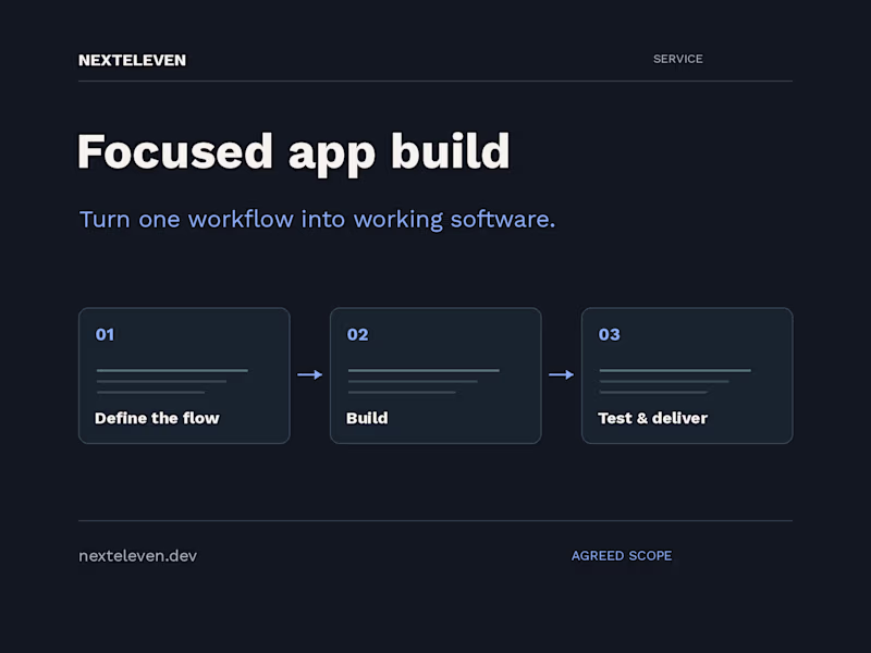Cover image for Focused web app or internal tool MVP