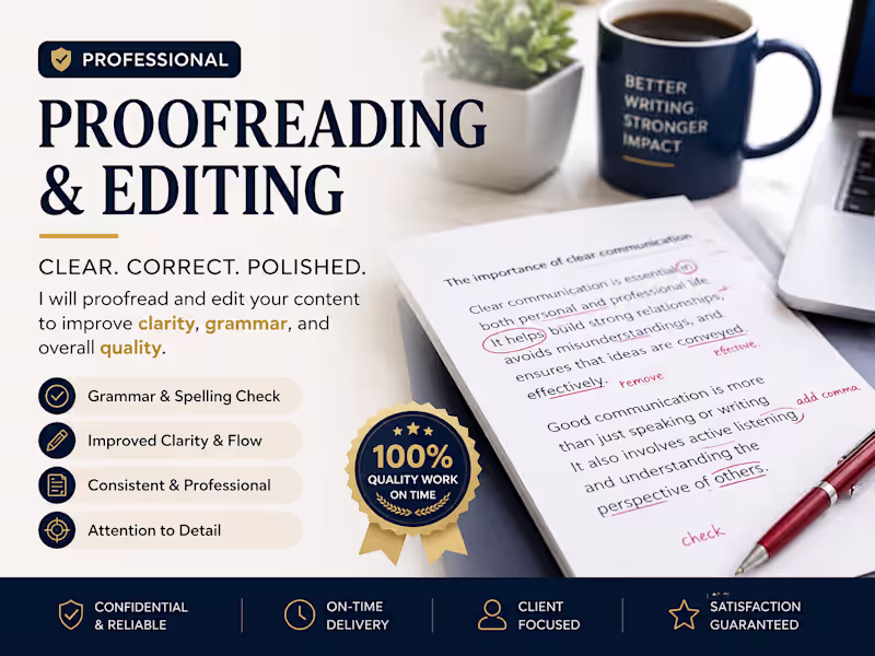 Cover image for Professional Proofreading & Editing for Clear, Polished Content