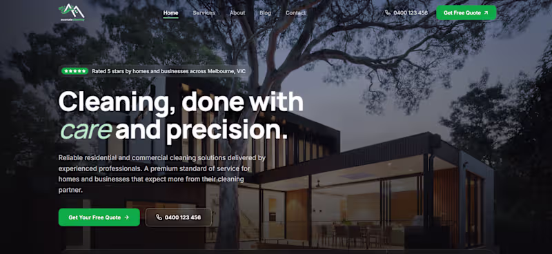Cover image for Ausmate Cleaning- Professional Cleaning Website
Designed