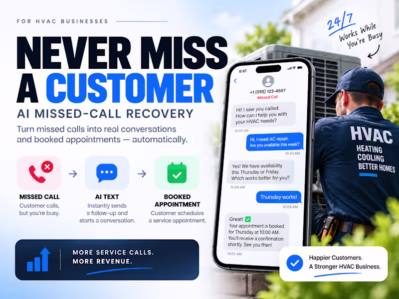 Cover image for AI Missed Call Recovery & Appointment Booking System
