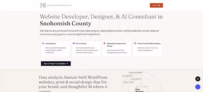 Cover image for J&E Stats (jestats.io): studio site on WordPress and Elementor