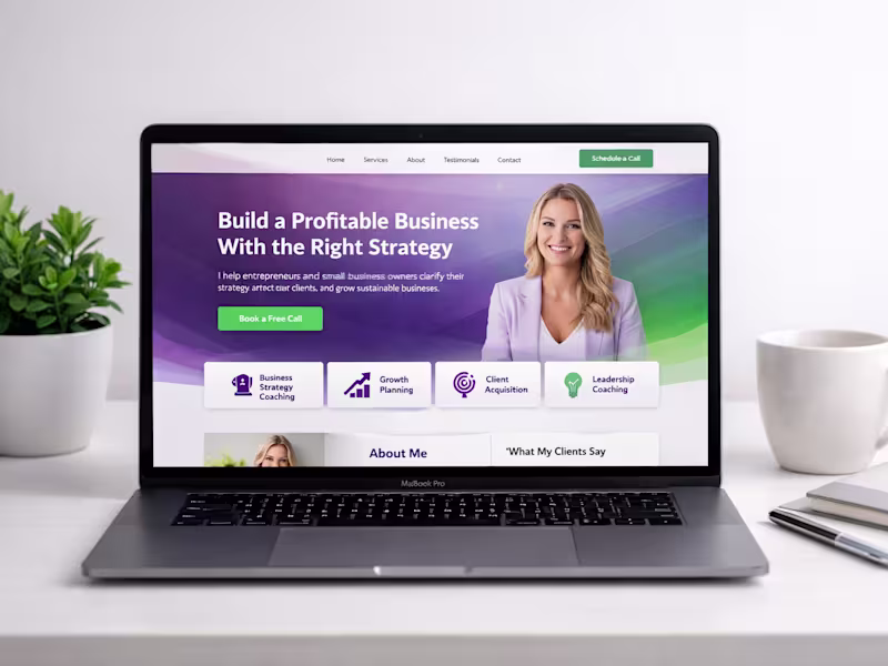 Cover image for Professional Business Coach Landing Page Design Services
