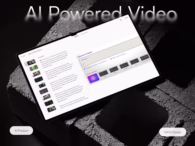 Cover image for AI Learning Platform | Product Design