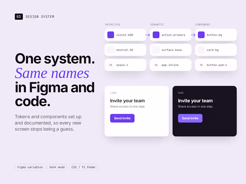 Cover image for Design system + tokens (Figma to code)