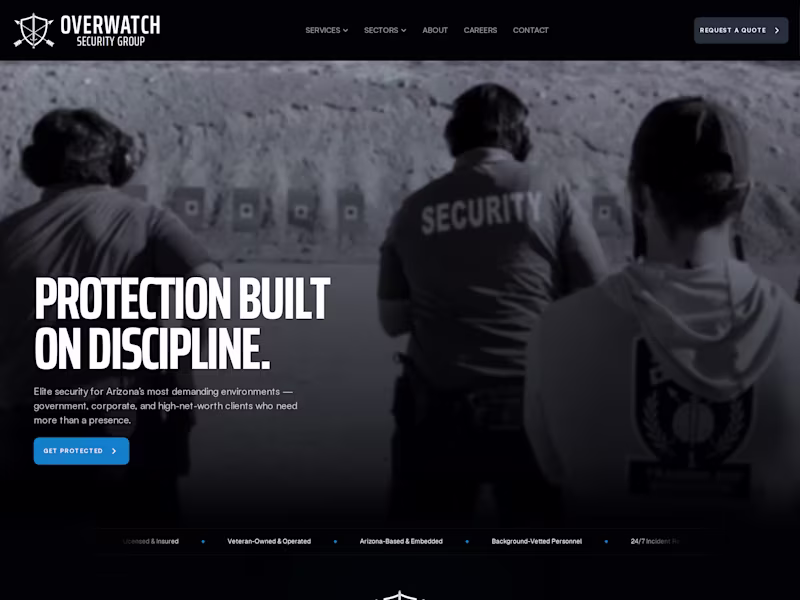Cover image for Overwatch Security Group — Security Firm Framer Website