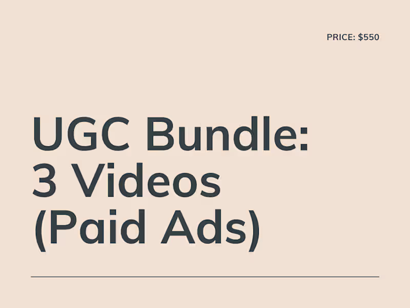 Cover image for UGC Bundle — 3 Videos (Paid Ads)