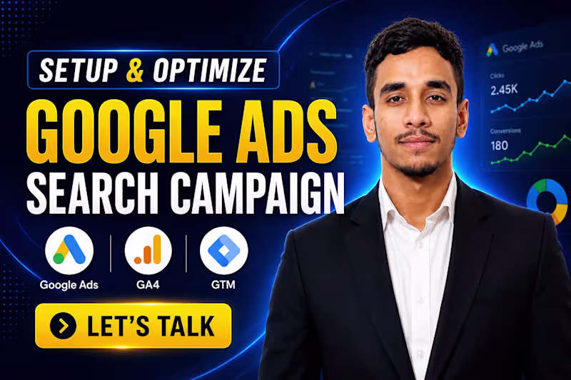 Cover image for Setup, Audit & Optimize Google Ads PPC Campaign For Qualifie...