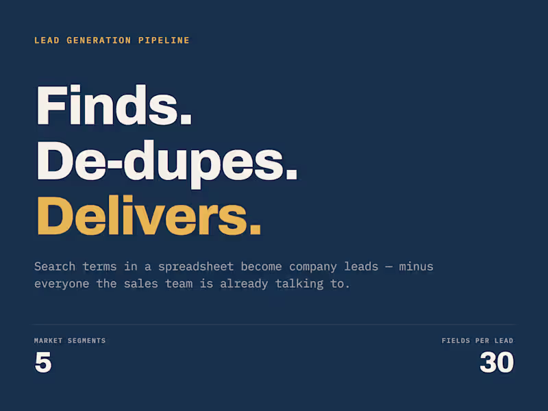 Cover image for Lead pipeline that skips accounts you already have