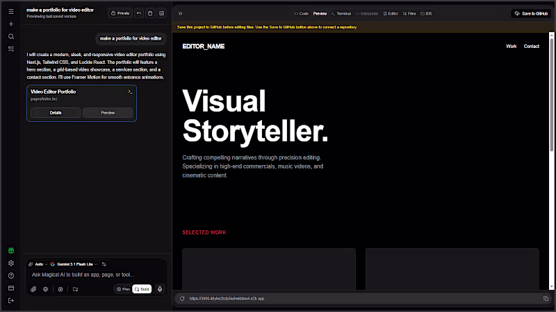 Cover image for a vide coding website just