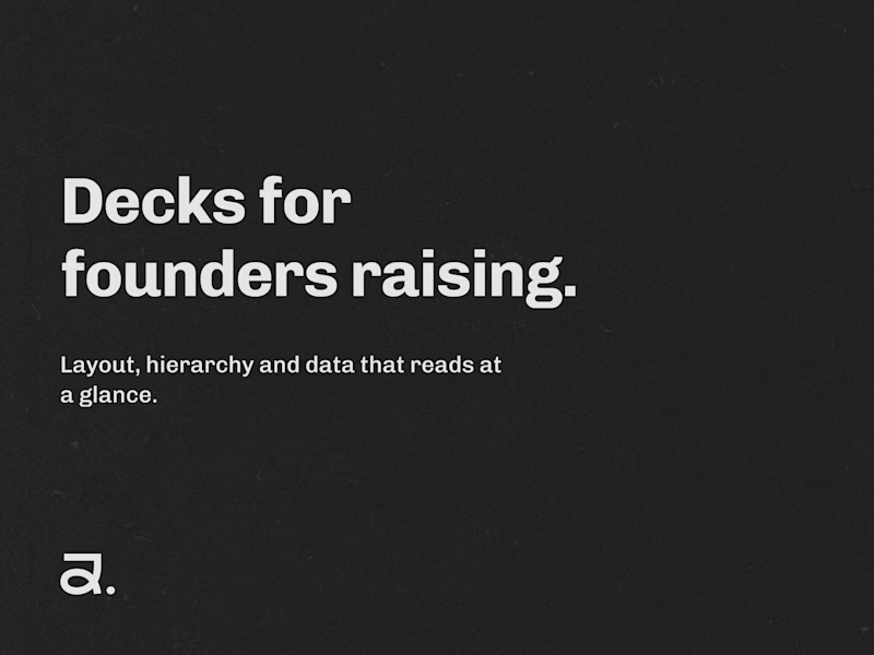 Cover image for Investor & Pitch Deck Design