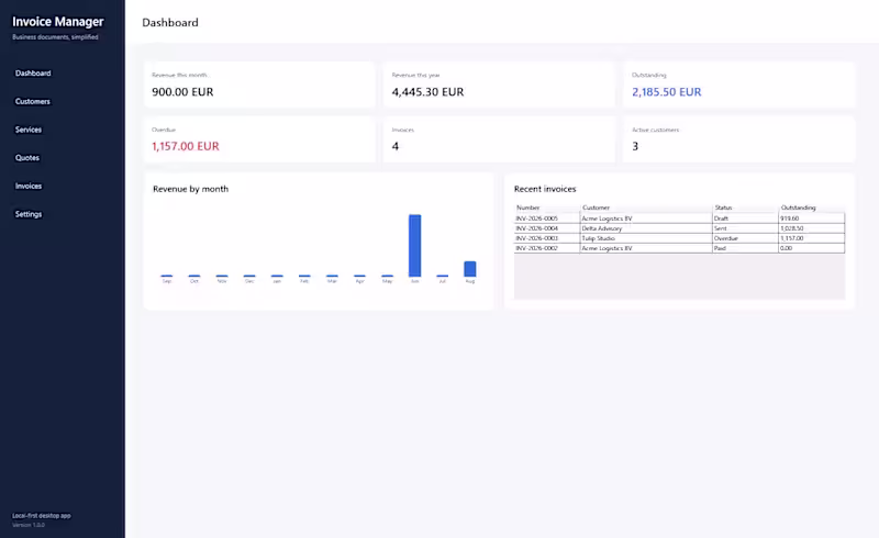 Cover image for Invoice Manager — .NET Desktop Application