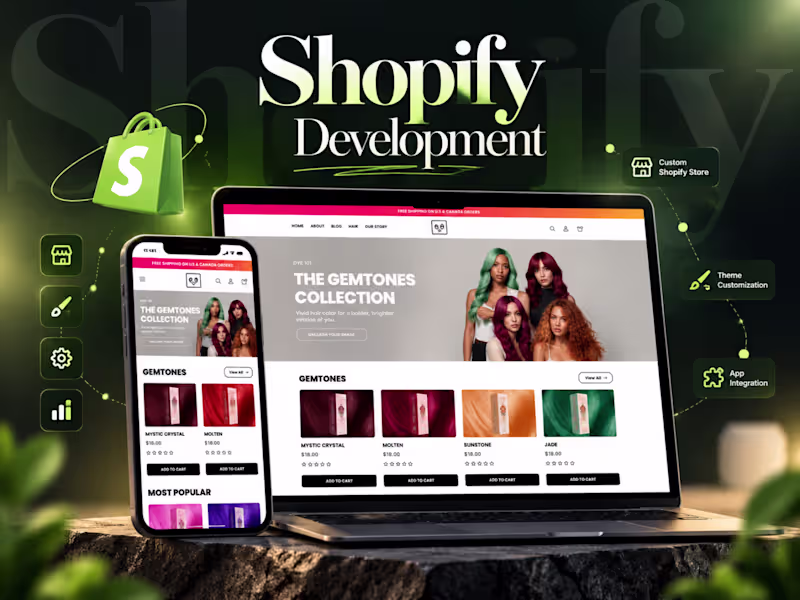 Cover image for Shopify Store Design & Development | Custom Ecommerce Solutions
