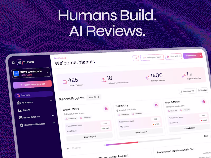 Cover image for Design and Product Leadership for TruBuild AI Platform
