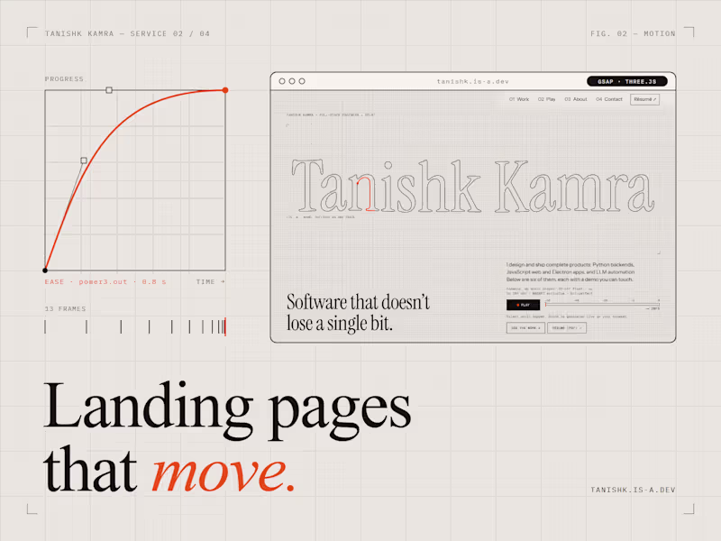 Cover image for Custom interactive landing page with smooth motion