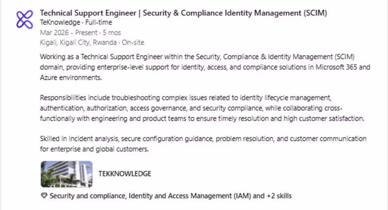 Cover image for Technical Support Engineer | Security