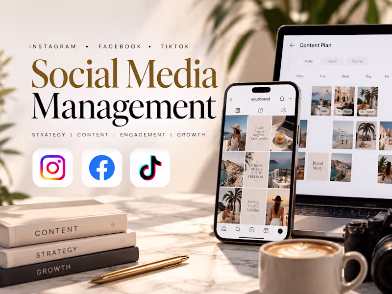 Cover image for Social Media Management - Instagram, Facebook & TikTok