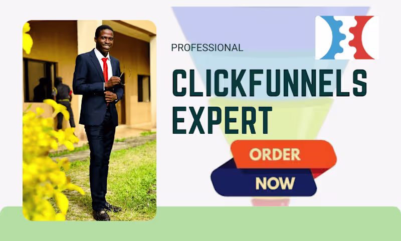Cover image for ClickFunnels Expert, clickfunnel sales funnel, landing page