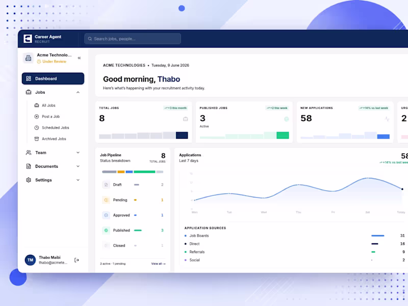 Cover image for CareerAgent — AI Recruiter Dashboard Frontend