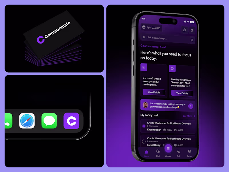 Cover image for Communication Mobile App Concept