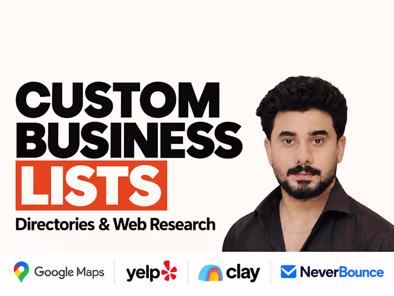 Cover image for I will build business lists from directories and web research