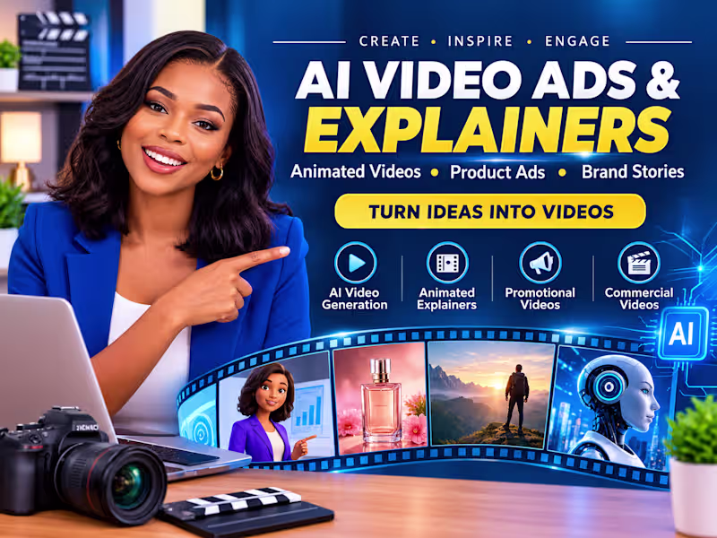 Cover image for I will create AI animated explainer videos and promotional ads