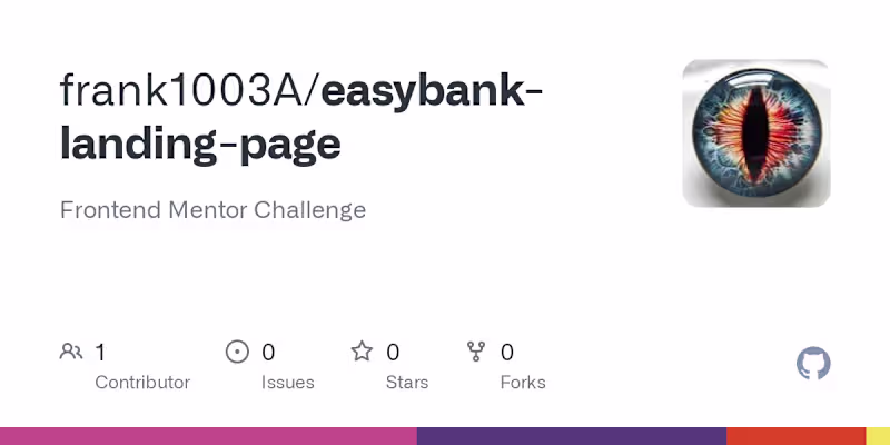 Cover image for frank1003A/easybank-landing-page