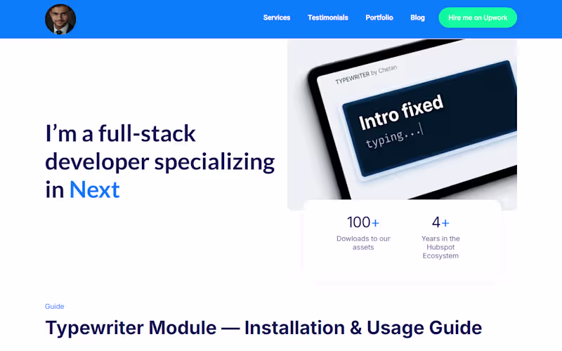 Cover image for Typewriter — HubSpot Marketplace Module
