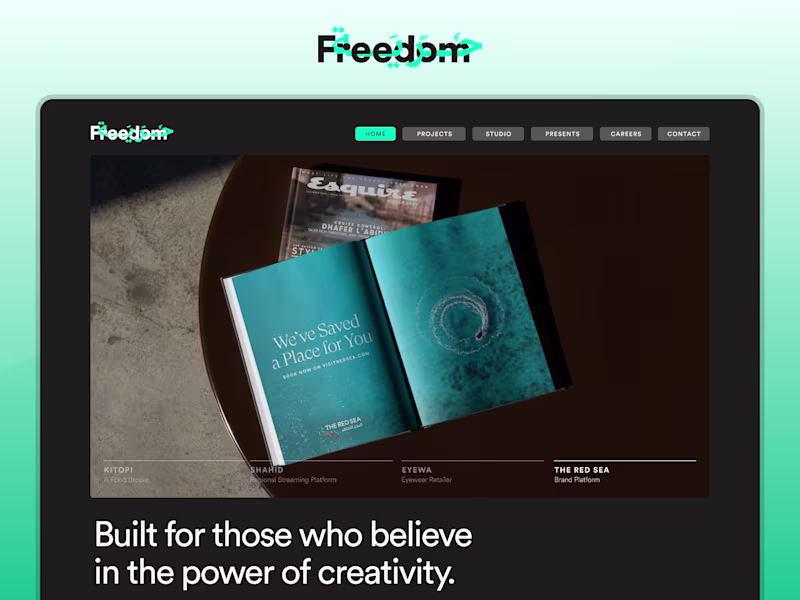 Cover image for Freedom Studio — A Bold & Purpose-Driven Framer Website 