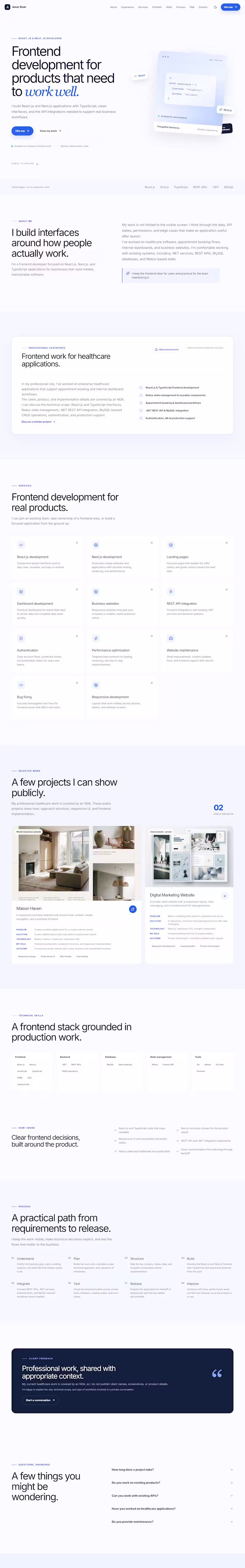 Cover image for React & Next.js Website Development