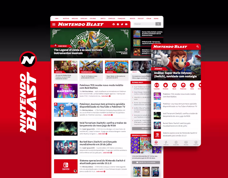 Cover image for Nintendo Blast - Gaming Website UI/UX & Visual Identity