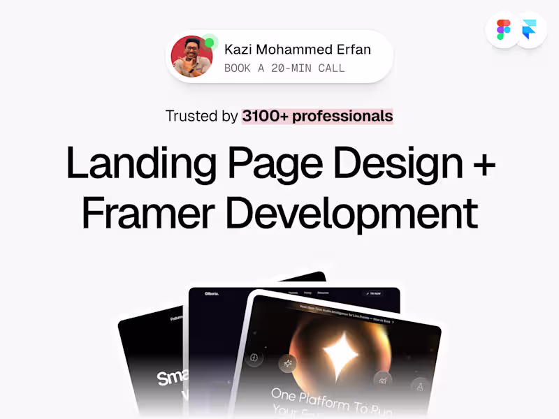 Cover image for Landing Page Design + Framer Development