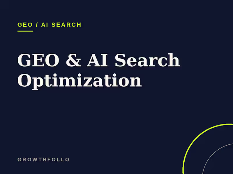 Cover image for GEO & AI Search Optimization
