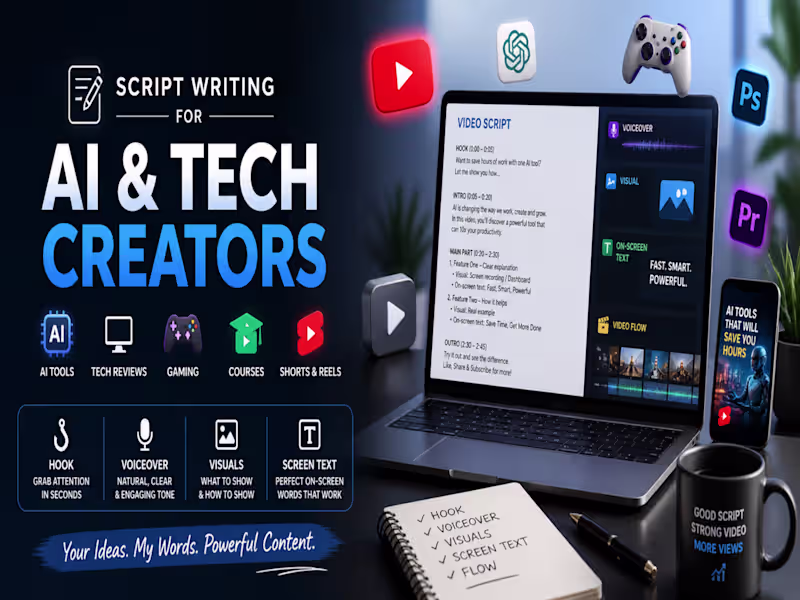 Cover image for Script Writing for AI & Tech Creators