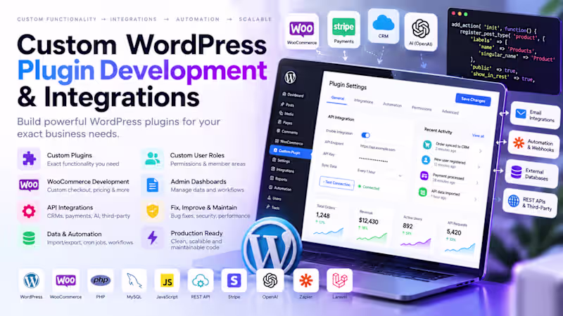 Cover image for Custom WordPress Plugin Development & Integrations