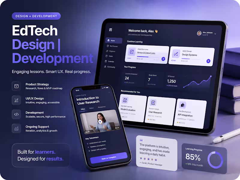 Cover image for E-LEARNING APP DESING | DEVELOPMENT 