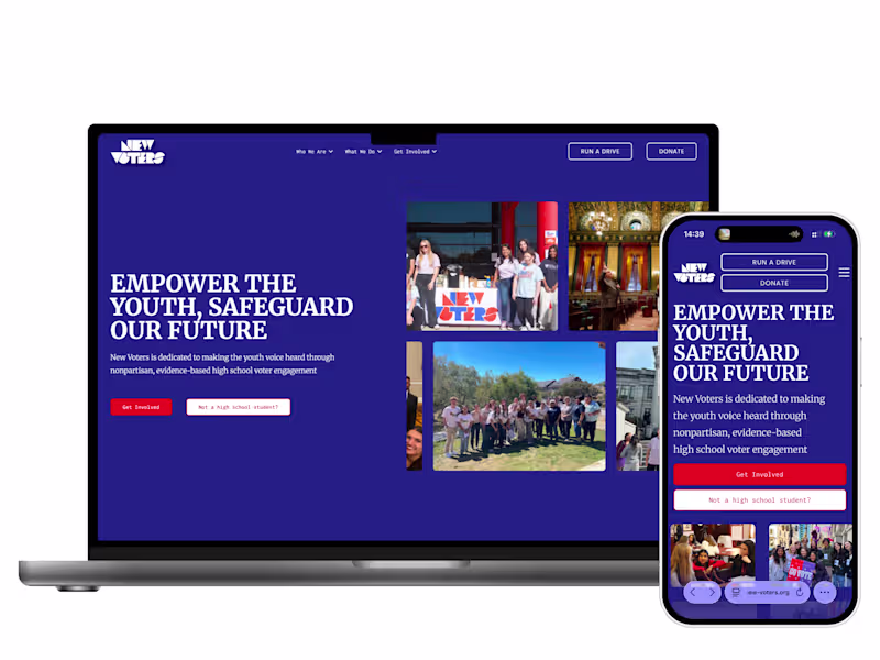 Cover image for Website Development for Youth Nonprofit NewVoters on Webflow