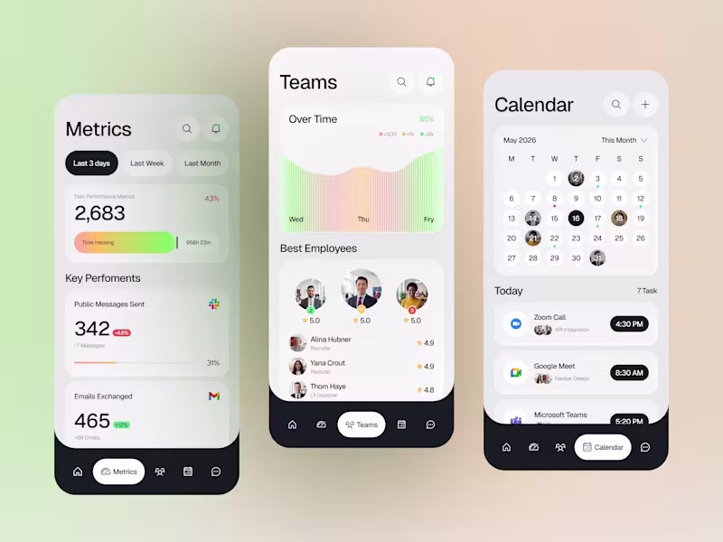Cover image for Employee Team Productivity App Design