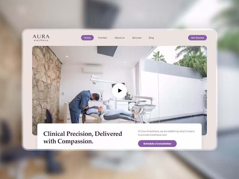 Cover image for Story-Driven Website Design for Aura Anesthesia Clinic