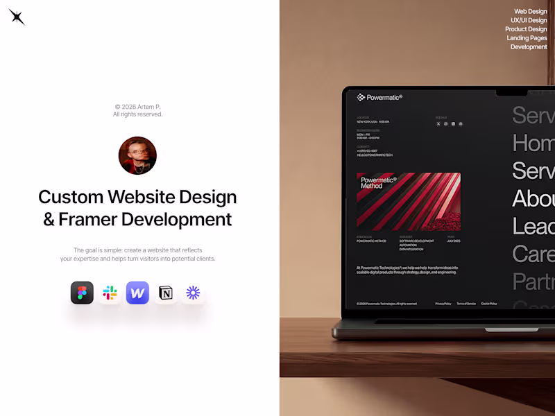 Cover image for Custom Website Design & Framer Development