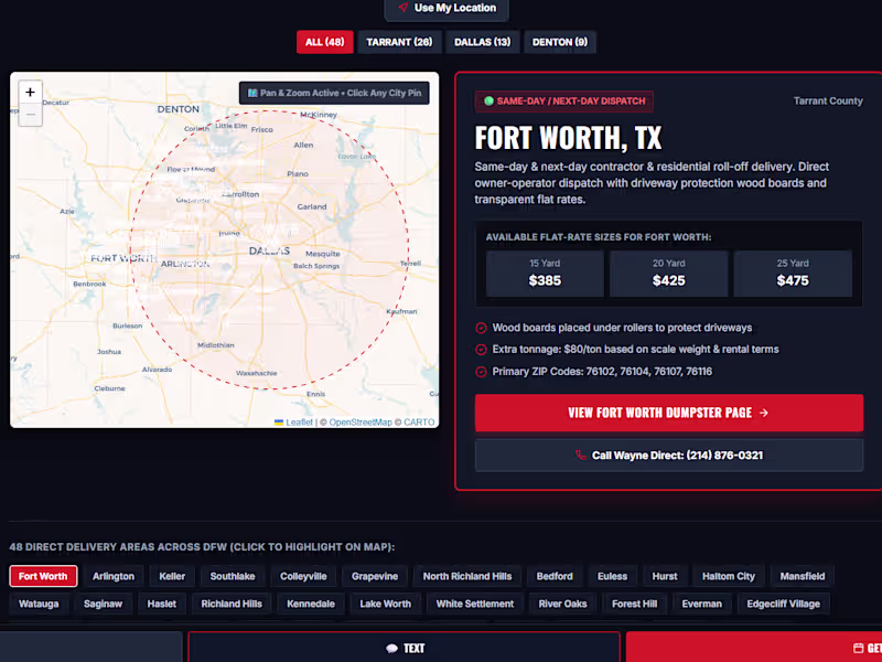 Cover image for Lone Wolf Dumpsters: Next.js Service Platform