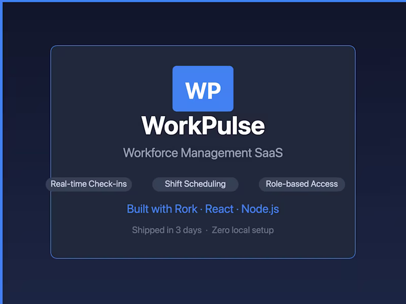 Cover image for WorkPulse — Workforce Management SaaS Built on Rork