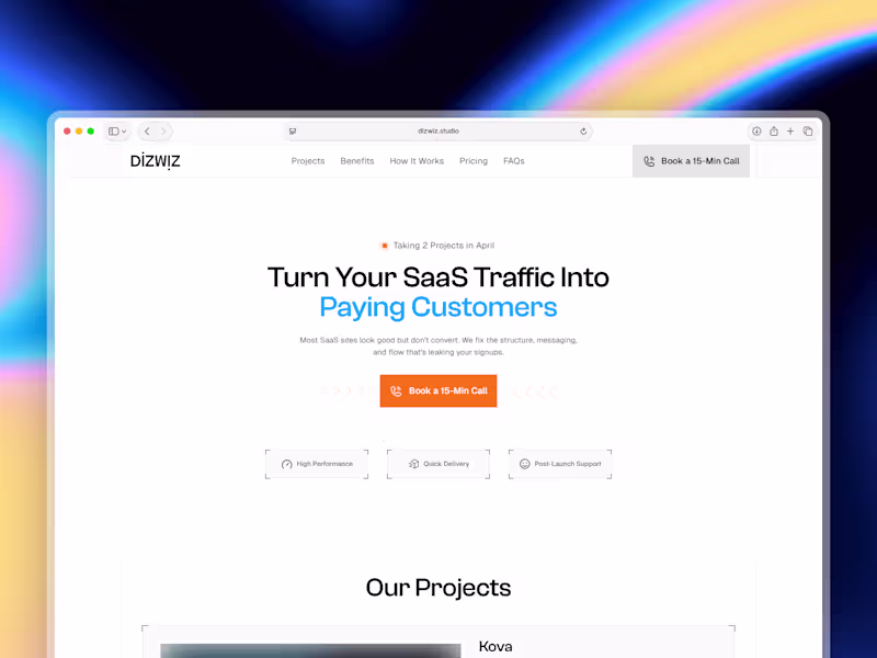 Cover image for DizWiz Studio: Web Design Agency Landing Page