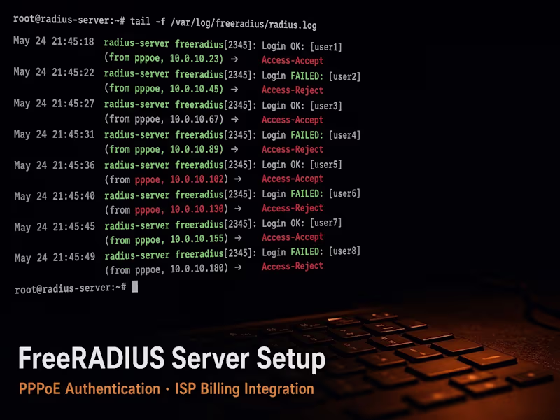 Cover image for FreeRADIUS Server Setup & PPPoE Integration