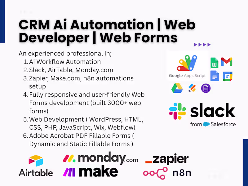 Cover image for Automate Workflows using Ai, Zapier, Make, n8n
