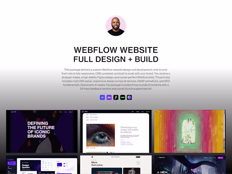 Cover image for Webflow Full Site: Design + Build, Multi-Page