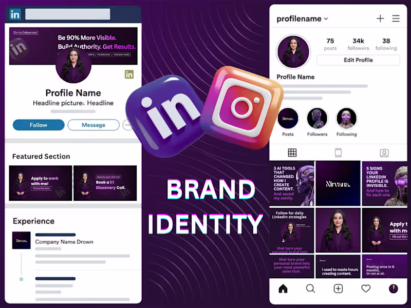 Cover image for LinkedIn & Instagram Brand Identity — Starter