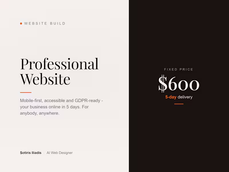 Cover image for Professional Website - Accessible & GDPR-Ready in 5 Days